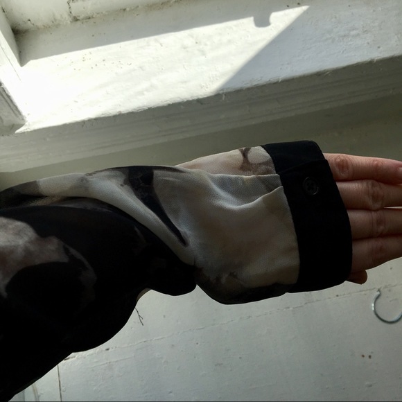 Sheer Mesh, Long Sleeved Button Down Tunic - Picture 6 of 8